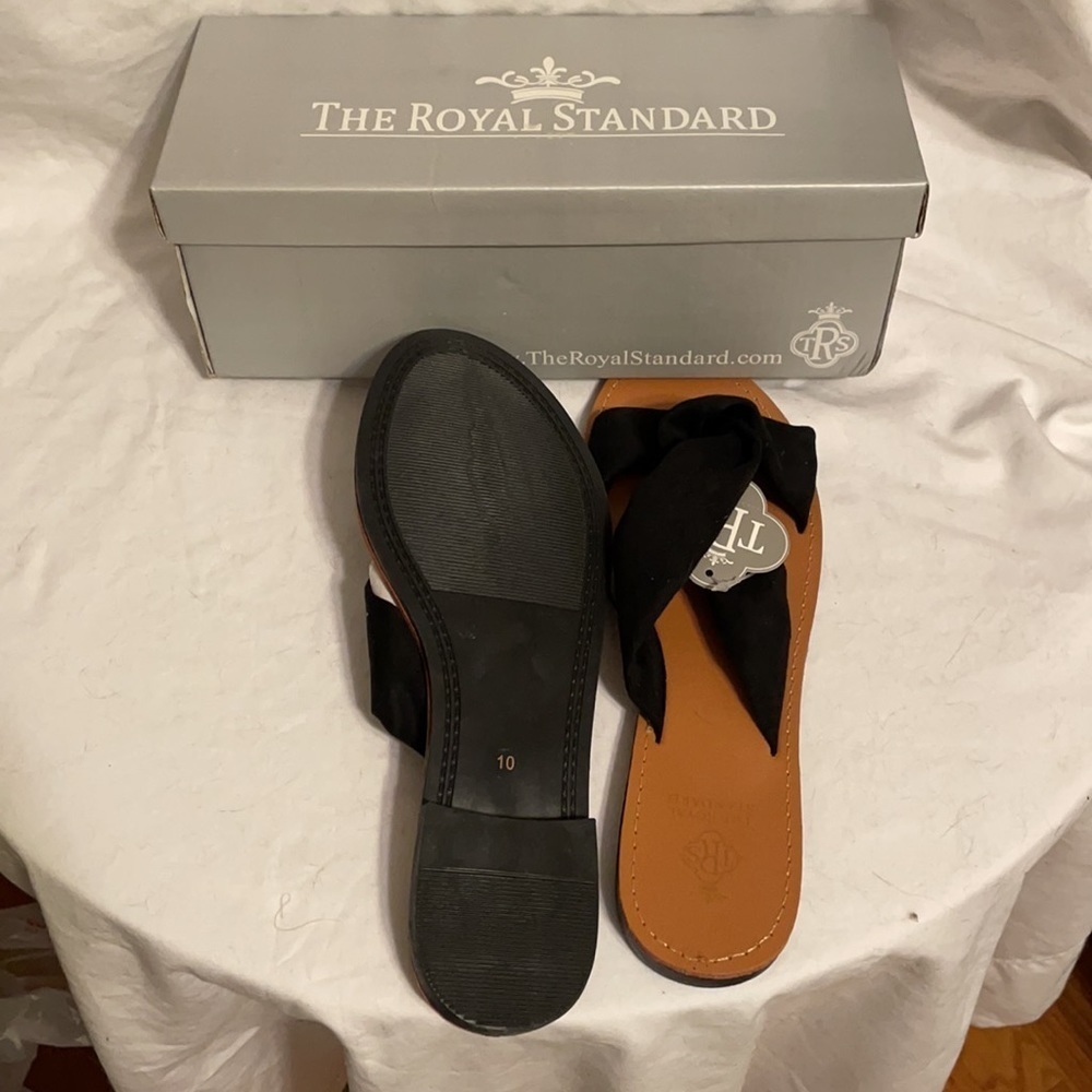 𝅺THE Royal Standard, Adelaide slide sandal; Black; Size 10, new in box - Picture 2 of 3